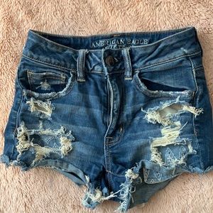 Super stretch high waisted jeans shorts